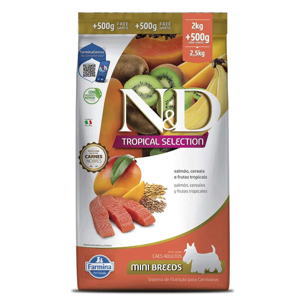 racao-nd-tropical-selection-caes-adultos-mini-salmao-frente